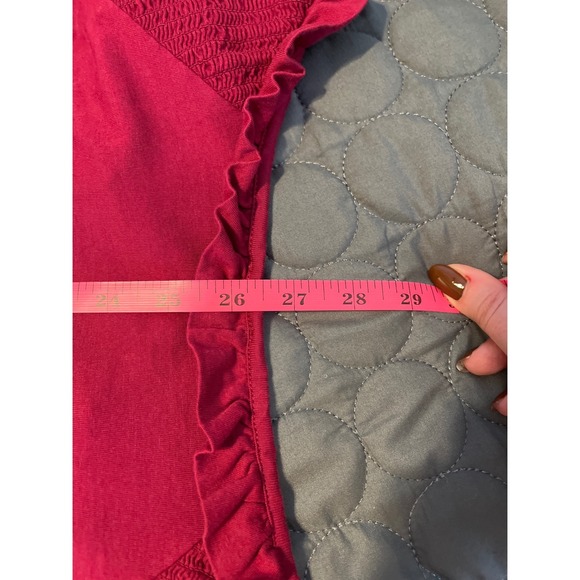 Talbots Cotton Red V-Neck Long Sleeve Ruffle Trim Knit Top Blouse Women's 3X‎ - Picture 6 of 6